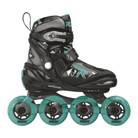 Moody Girl Inline Blades by Roces - Black and Aqua
